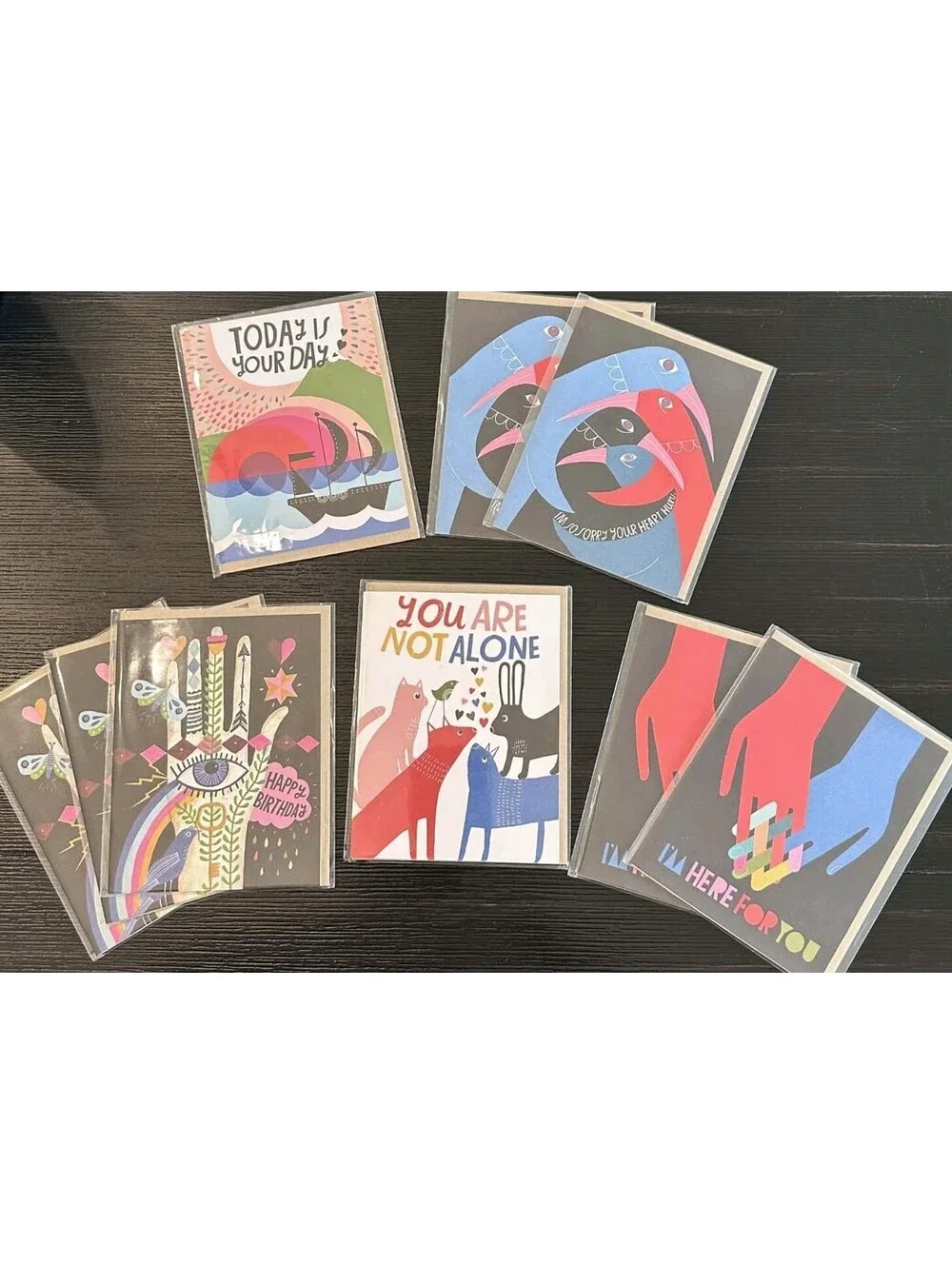 Lisa Congdon EM & Friends Greeting Card Lot of 9 Birthday Encouragement, New